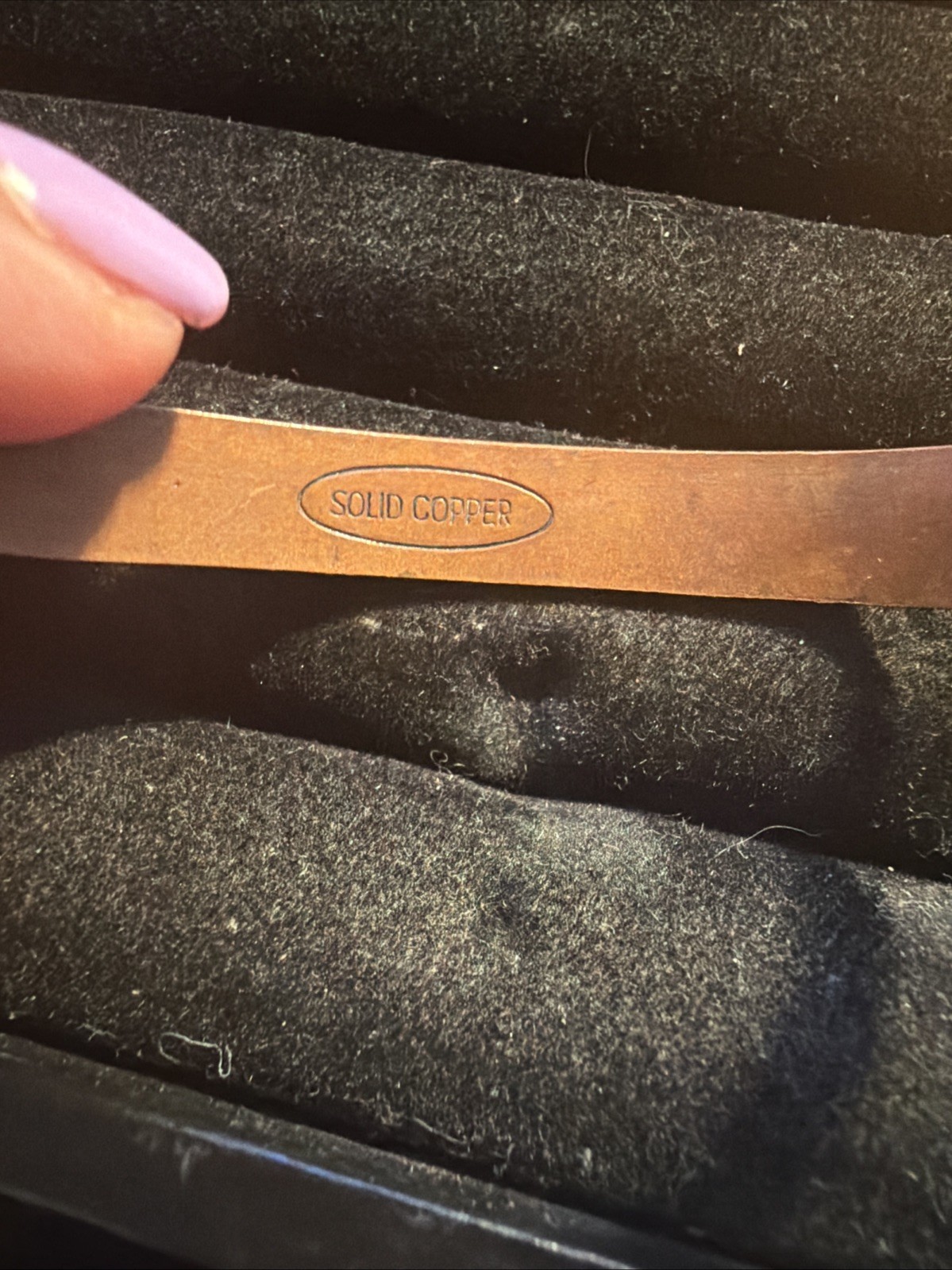 Navajo Fred Harvey Engraved Solid Copper Cuff bracelet Size 6 1/2