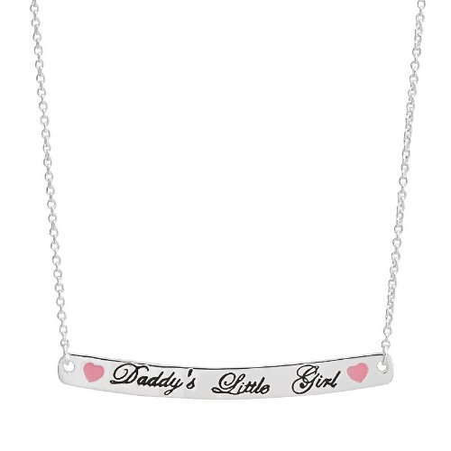 Disney Princess Silver-Plated Daddy’s Little Girl Bar Necklace