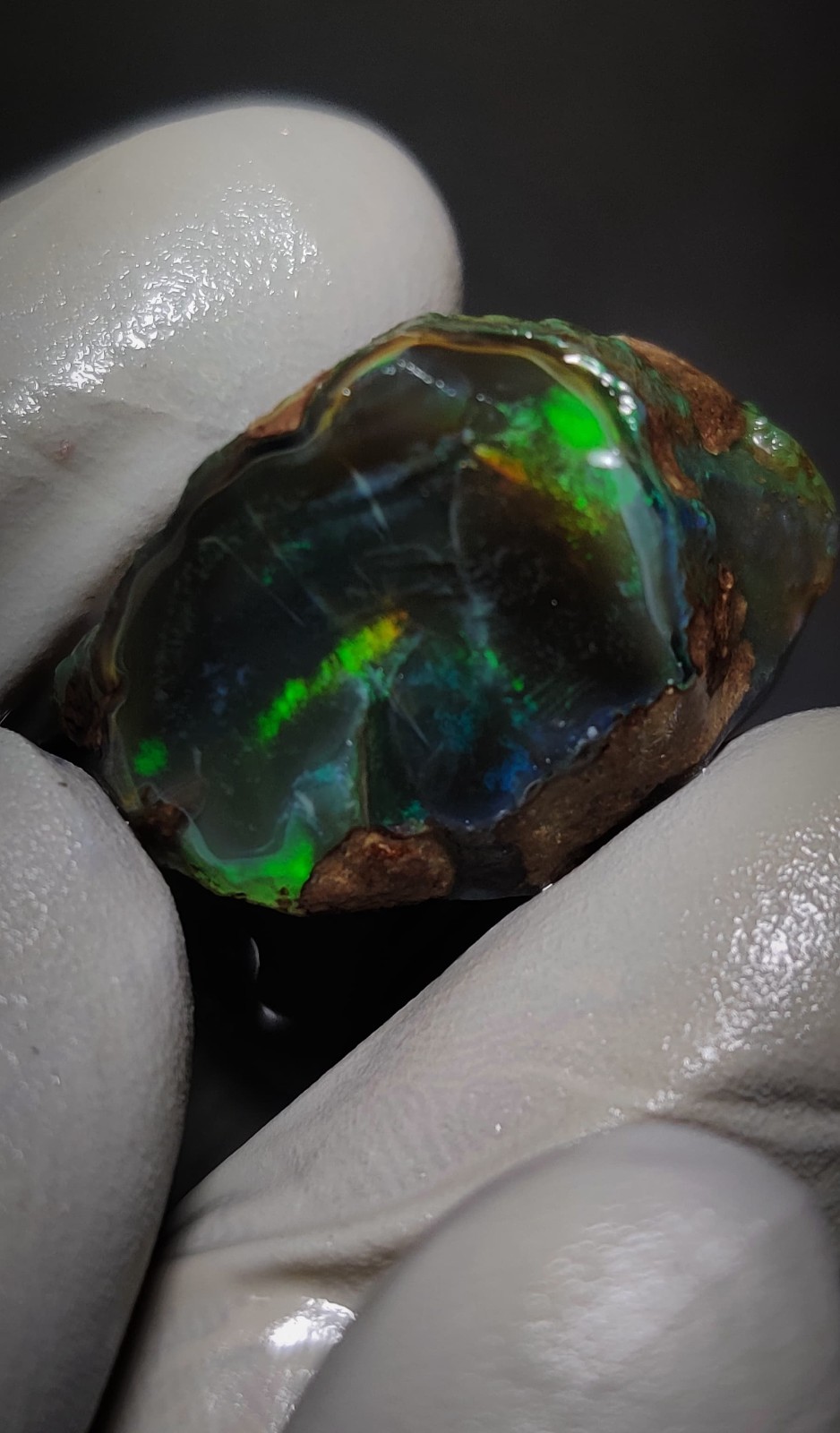 40 ct natural black ethiopian opal rough welo fire strong play of Color gemstone