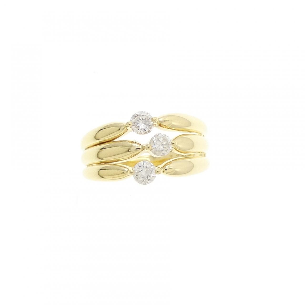 Authentic 18K Yellow Gold Diamond Pinky Ring 0.22CT #230-000-431-3372
