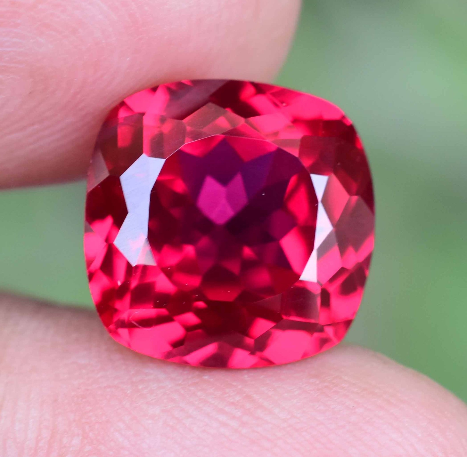 Flawless Natural Myanmar Red Spinel 9.80 Ct Cushion Cut Certified Loose Gemstone