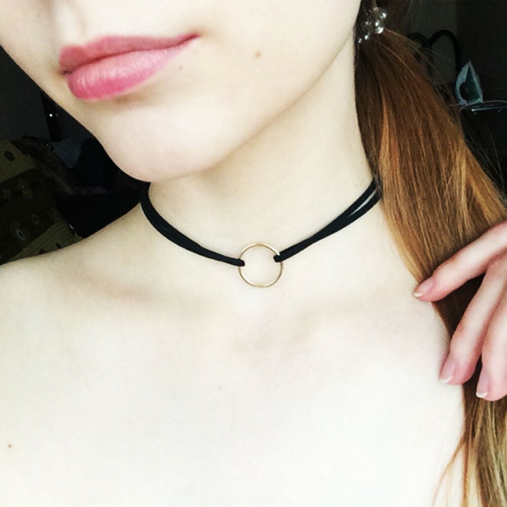 Black Gold or Silver Day Collar O Ring Necklace bdsm ddlg Master slave Dom sub
