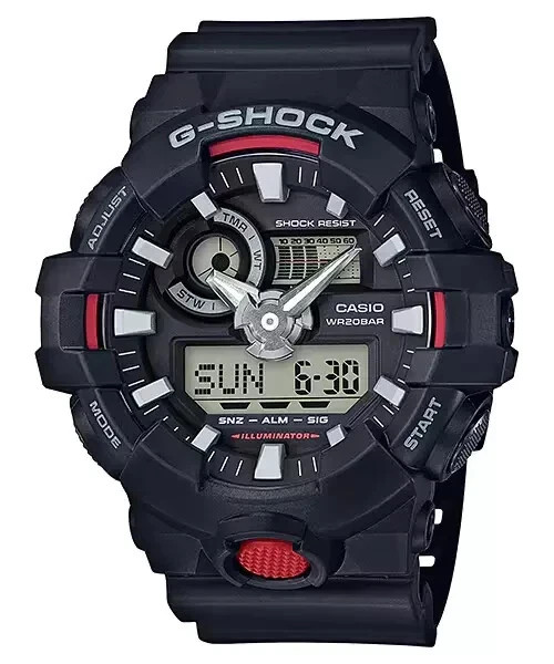 Casio G-Shock Black Super Illuminator Analog Digital Men’s Watch GA700-1A