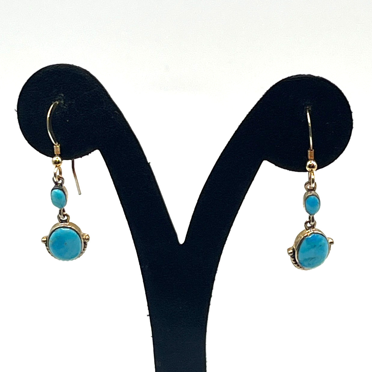 Turquoise Earrings 1″ Drop Dangle Hooks Philippines SW Style Sterling 925