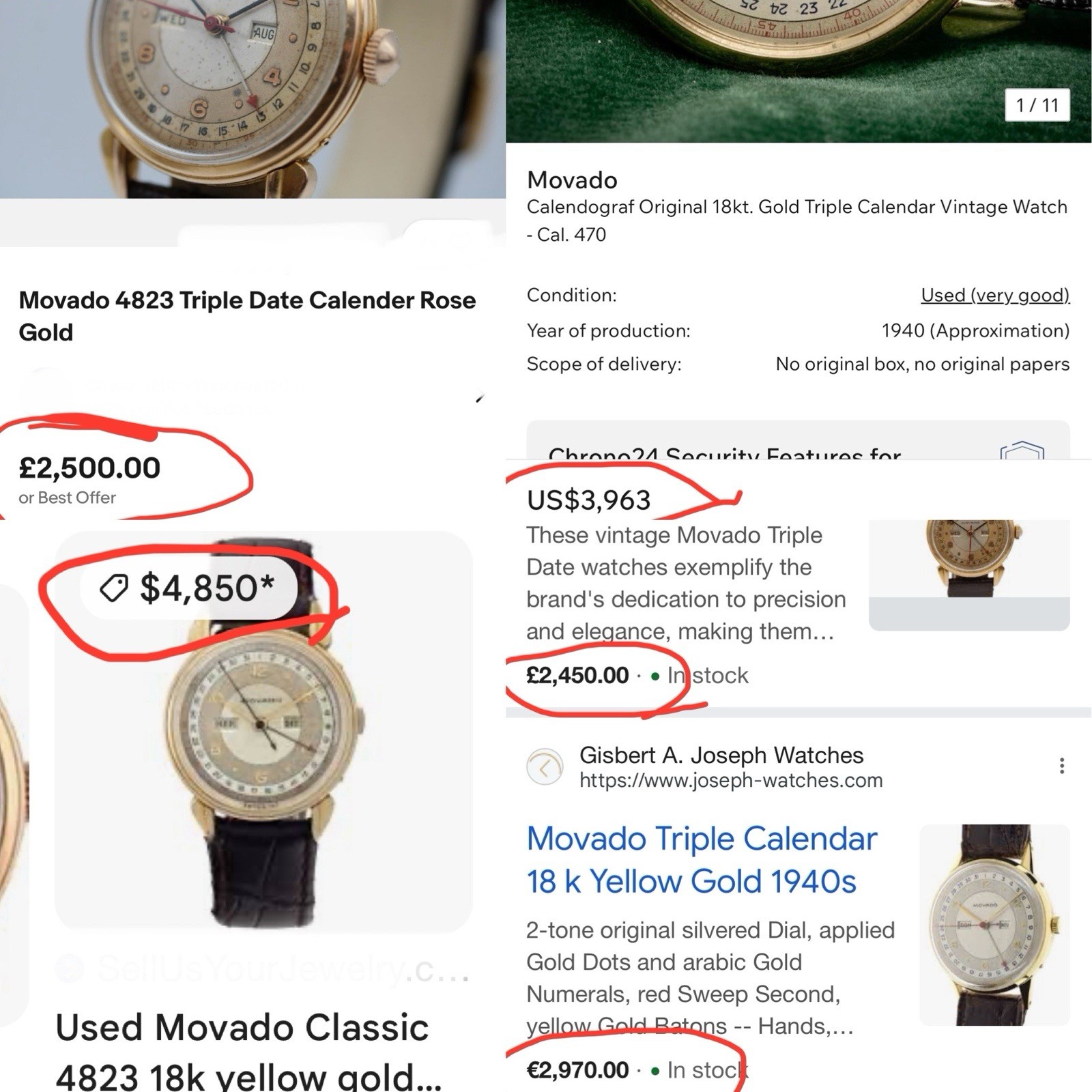 ⌚Ultra Rare Movado Triple Calendar Gold-Capped Hand-Wind Vintage Swiss⌚