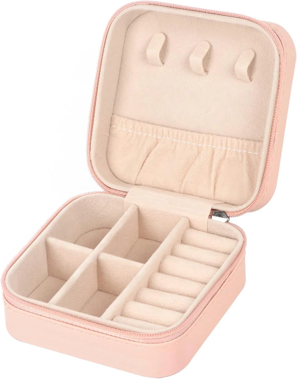 8 X Travel Jewelry Case 6-Pink and 2- White Organizer Bridal Gift LOT of 8