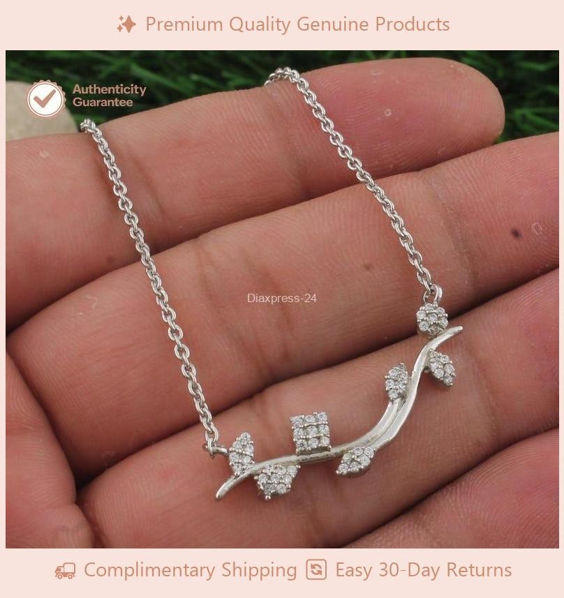 Chain Gift for Her Pendant Certified Natural Diamond 14k Gold 18 Inch Chain