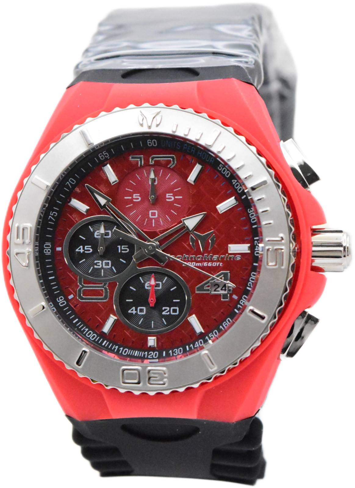 TechnoMarine Cruise JellyFish Men’s 46mm Red Weave Dial Chrono Watch TM-115113