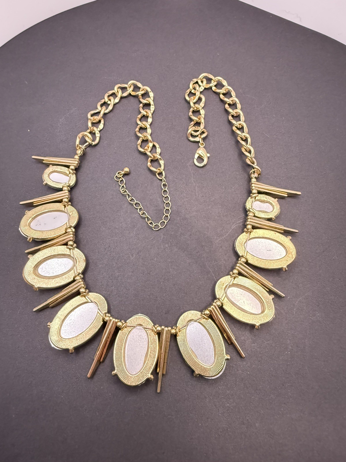 Charlotte Daniels Women’s Blue Yellow Goldtone Bib Collar Statement Necklace A4