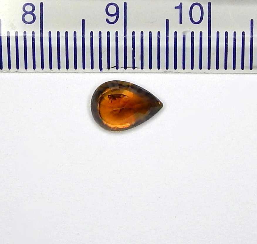 1.5ct Orange Sphene Vivid Pleochroic Flash Natural Mined Unheated Faceted Pear