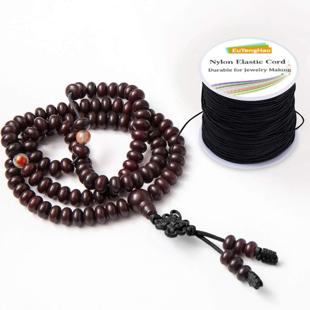 0.8Mm Nylon Elastic Cord for Bracelet, Resistance Band, Satin Decorative String,