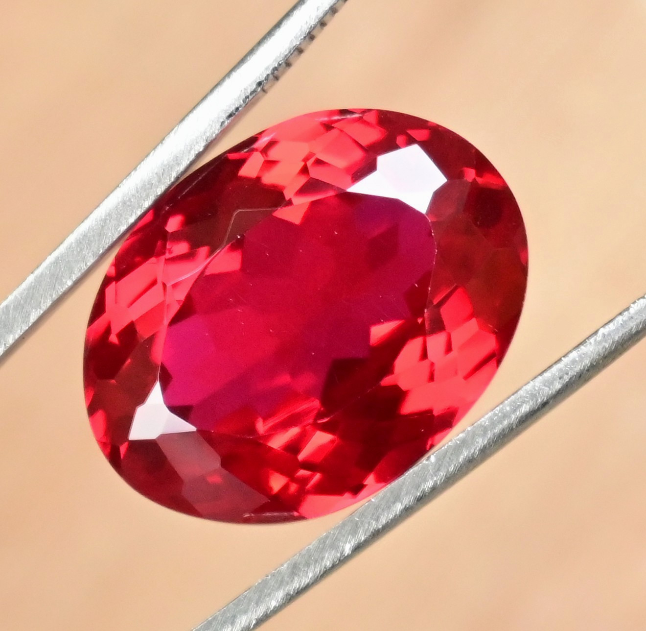 26.75 Ct Natural Mozambique Blood Red Ruby Oval Certified Flawless Gemstone