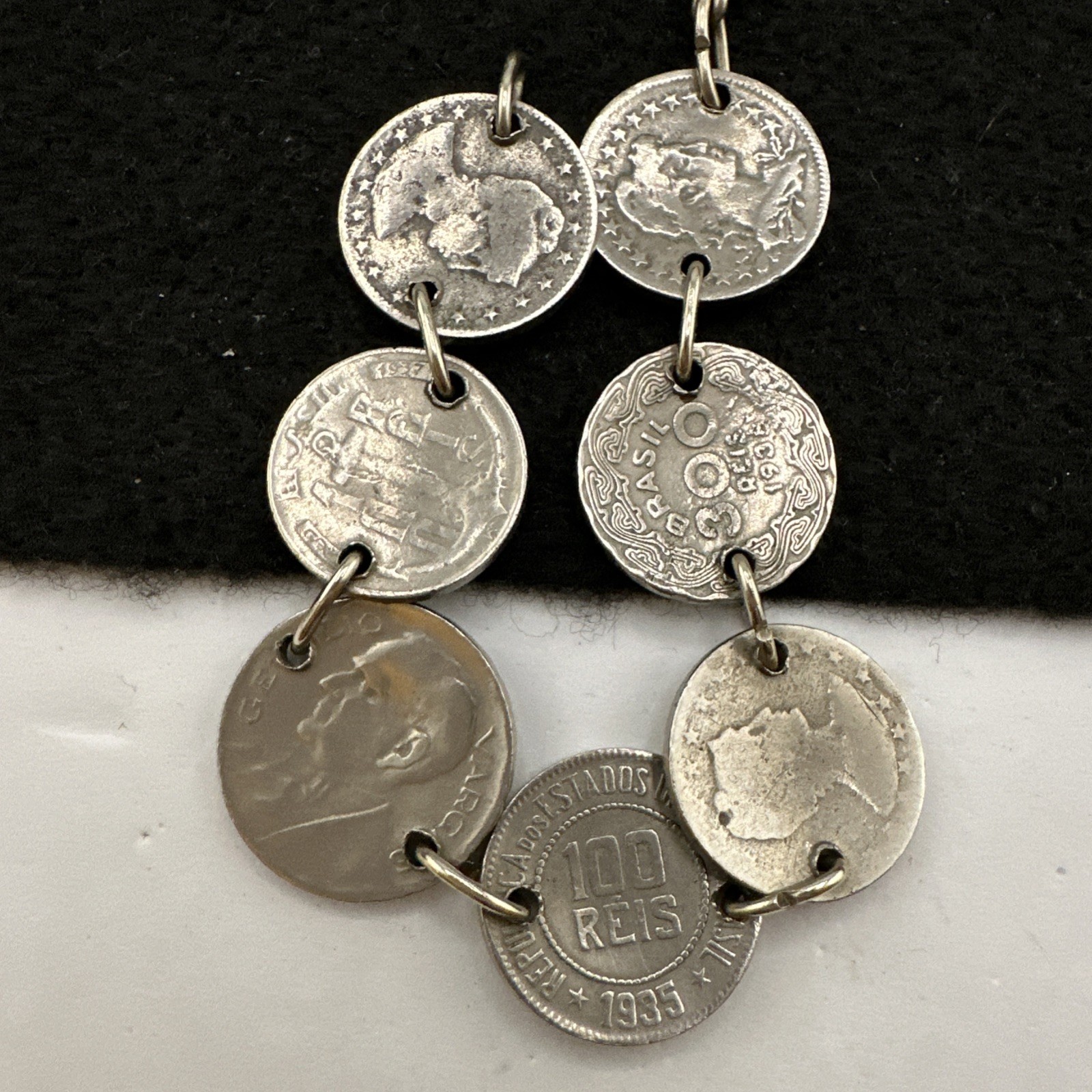 Vintage Republica Dos Estados Unidos Do Brasil Coin Bracelet