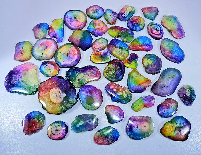 1250Cts.Natural Solar Druzy Agate Multi Color Mix Cabochon Gemstone 30Pcs Lot