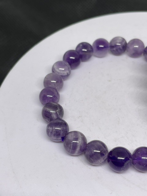 Amethyst Bead Bracelet 8.4MM- Crystal **Deal you will get two bracelets**