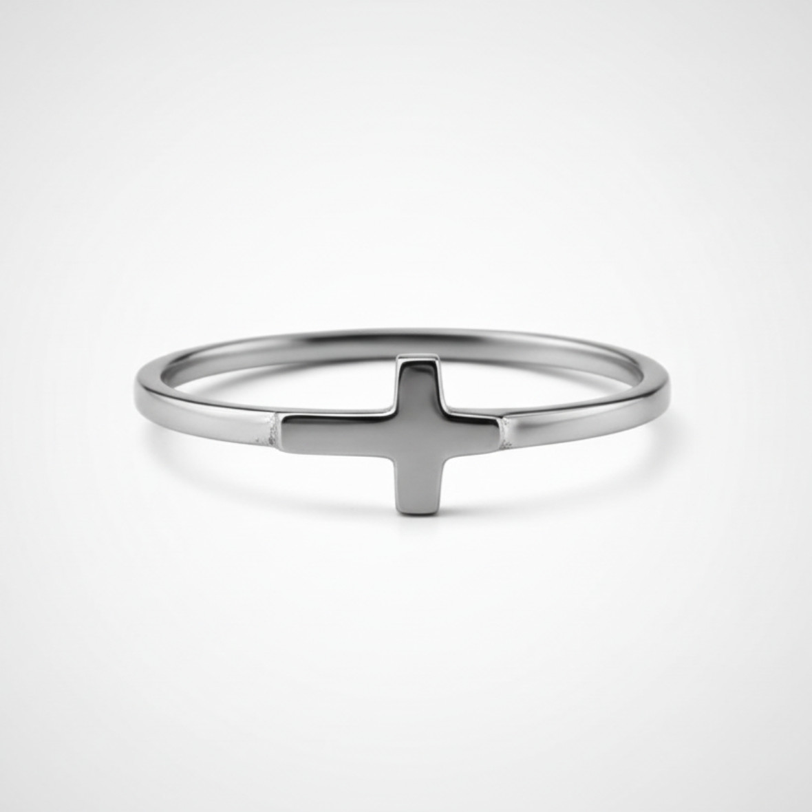 Gold Sideways Cross Stacking Ring Women Solid 10K/14K Yellow or White Gold