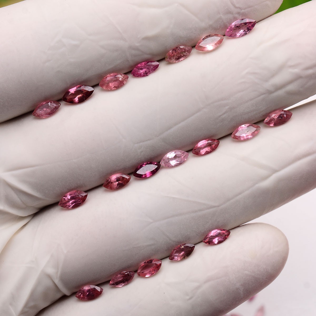 Set 33 Pcs Natural Pink Tourmaline 5mm-6mm Marquise Cut Untreated Gemstones Lot