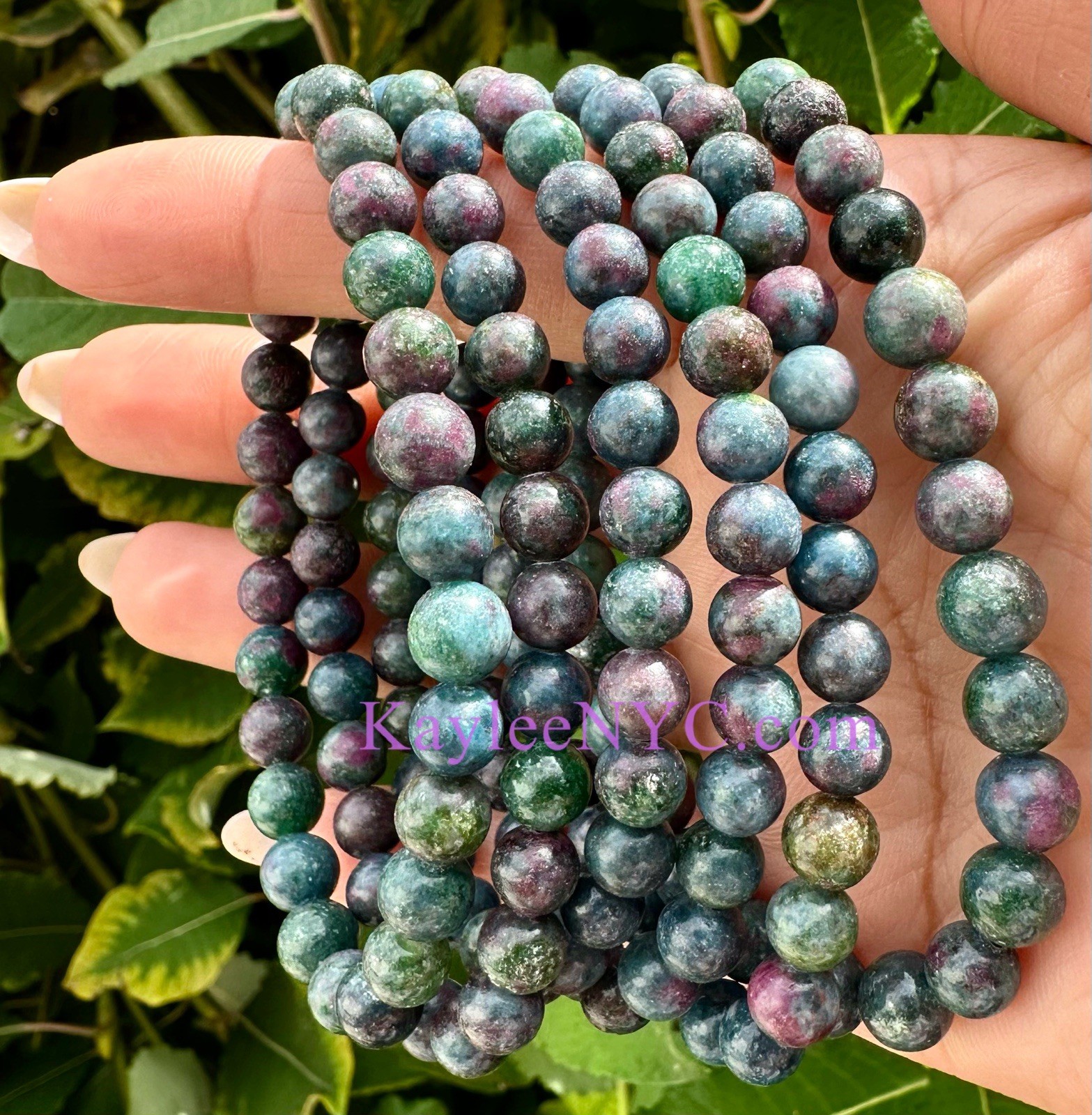 Wholesale 6 Pcs Natural Ruby Kyanite ~7mm 7.5” Crystal Stretch Bracelet