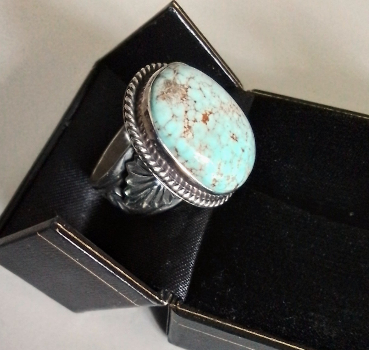SUNSHINE REEVES Dry Creek Turquoise Sterling Silver Ring Size 11.5 Navajo