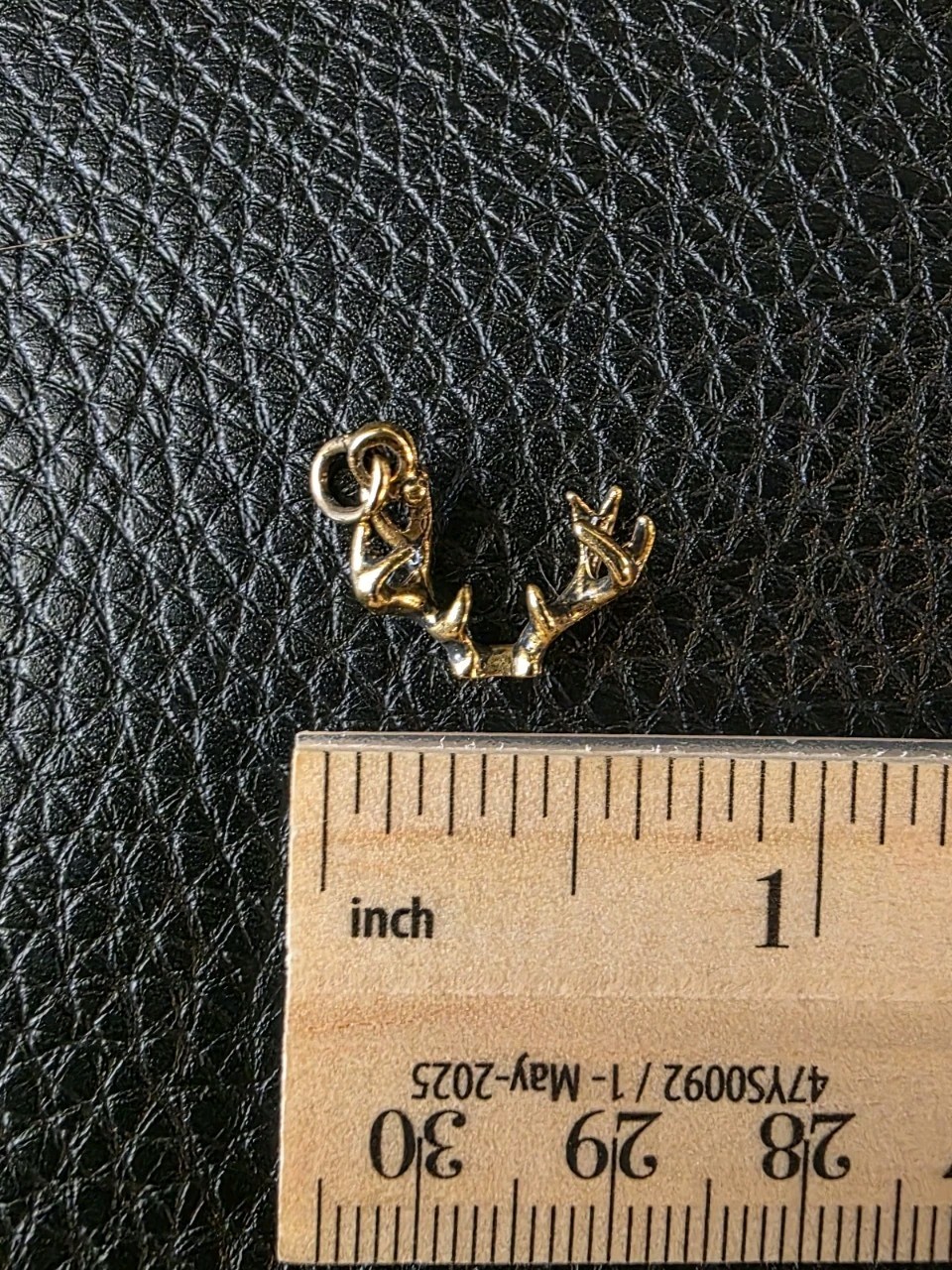 Vintage Antler Charm Kinney Gold Tone Deer Elk Rack Hunting Stag Horns Pendant