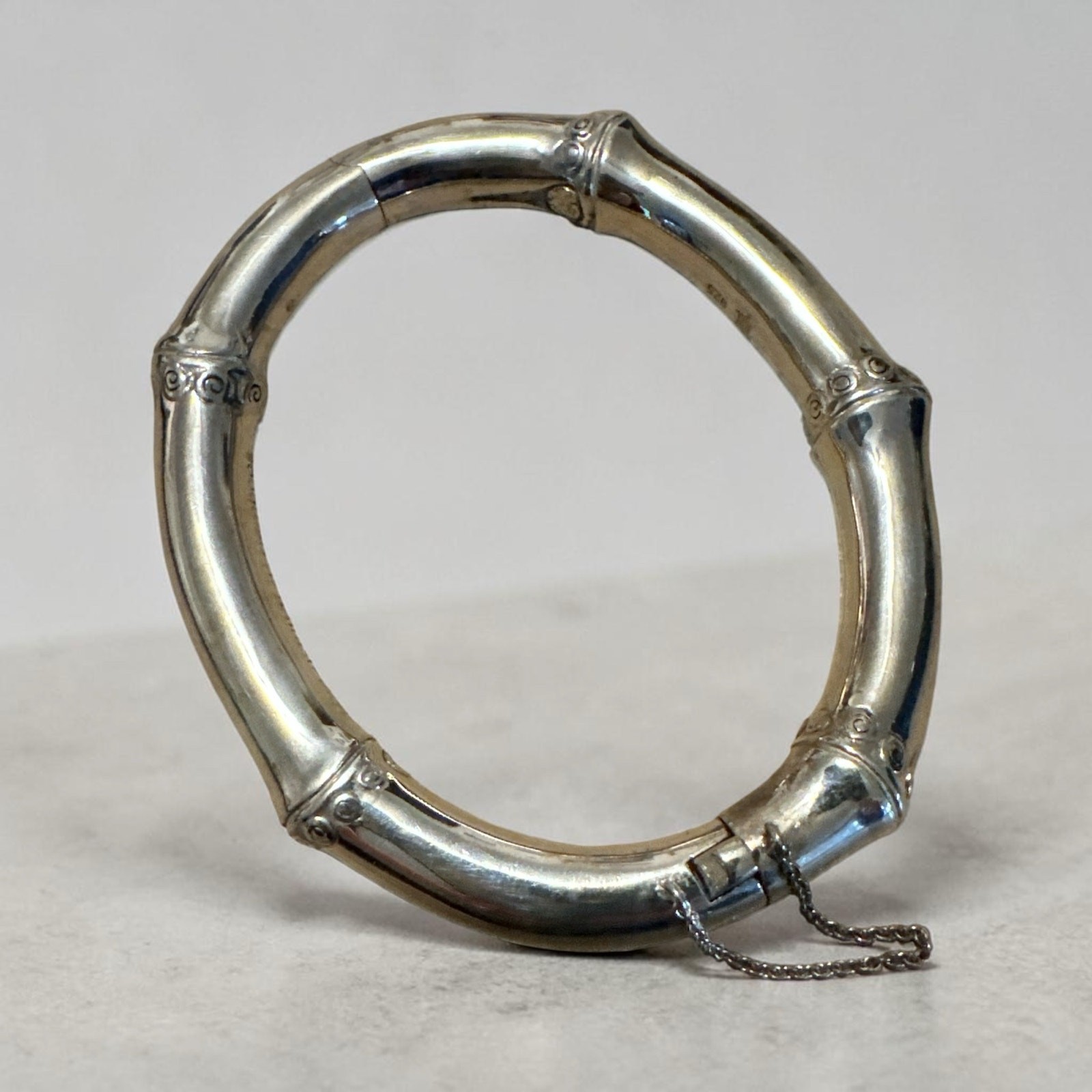 John Hardy Bamboo Bracelet 925 Sterling Silver Hinged Bali Artisan Luxury 9mm