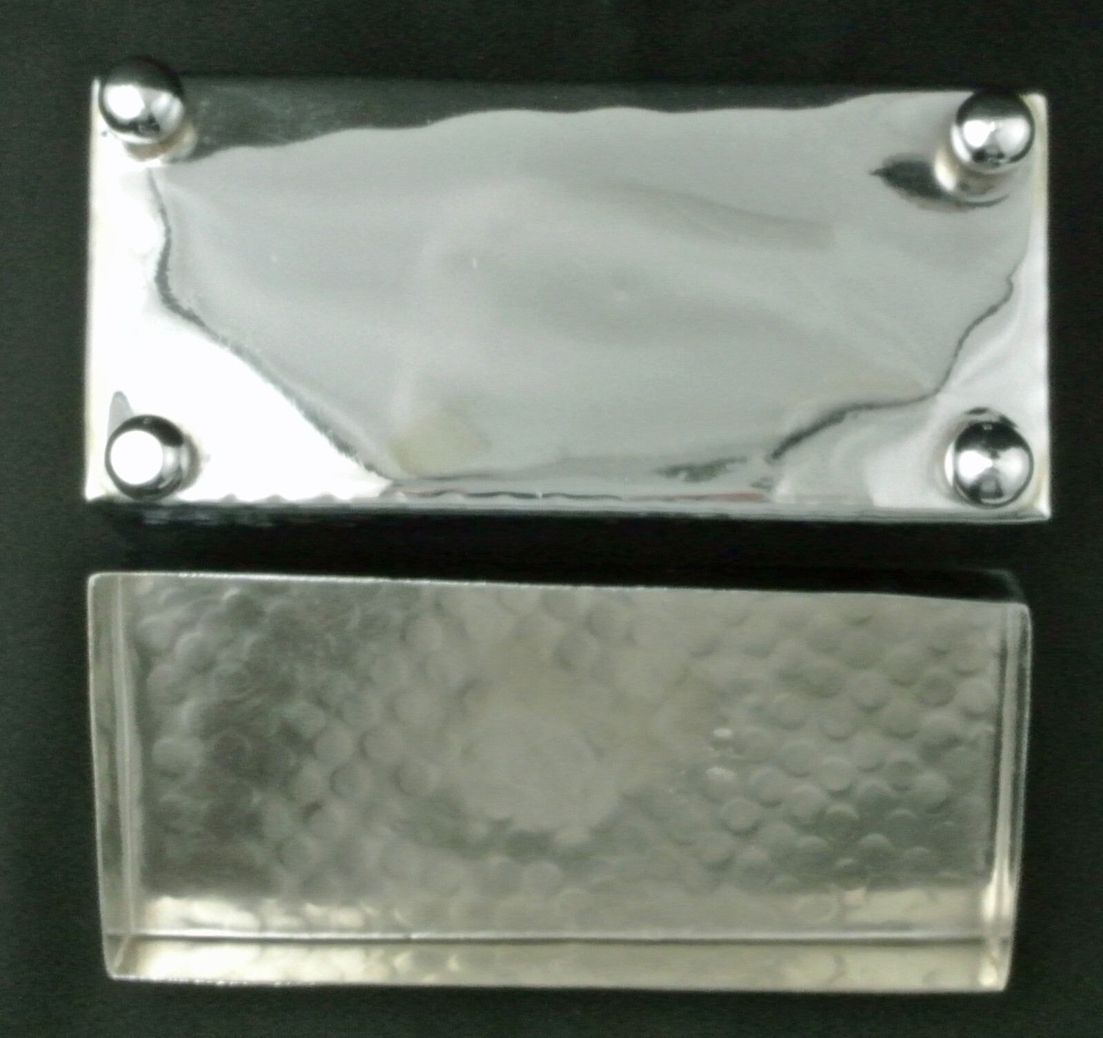 Hammered Stainless Steel Multi Use Keepsake Box With Lid 6 3/4″ L x 3 1/8″ W