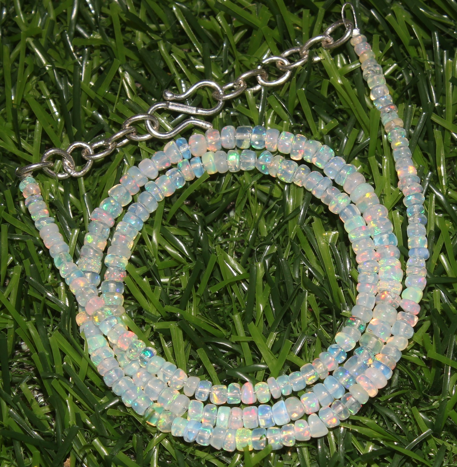 Natural Ethopian Opal Rondelle Beads 3-4MM 16inch Opal Necklace Gemstone Jewelry