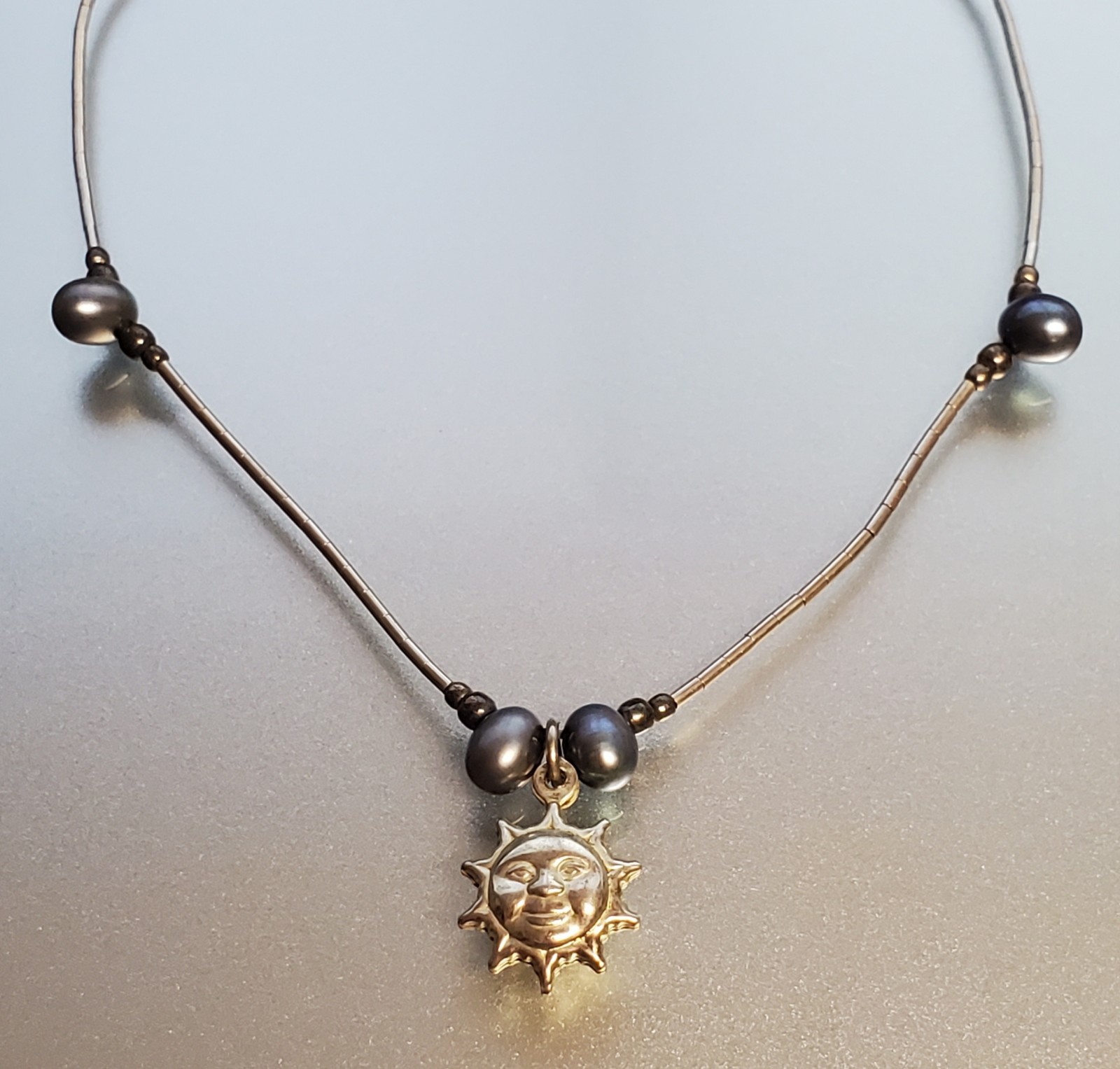 VTG 925 MEX Sun Face Anklet 9.5in Sterling Silver 3gtw Celestial Mexico Beach