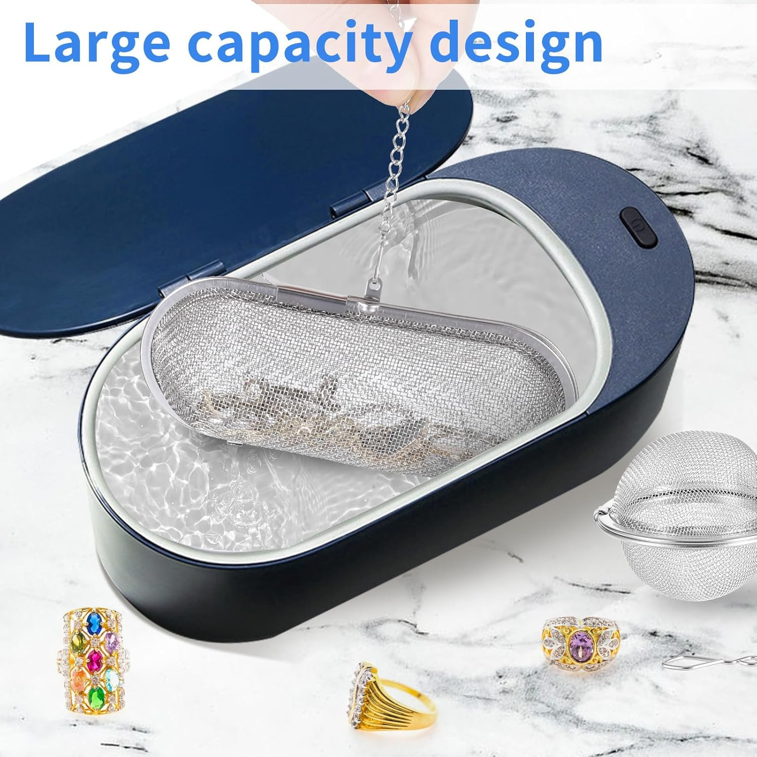 3 Pack Ultrasonic Cleaner Basket Stainless Steel Mesh Jewelry Parts Holder