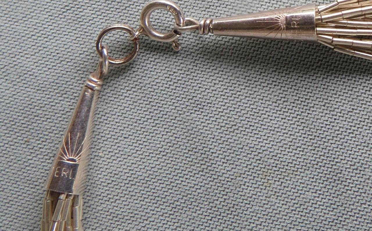 VINTAGE MULTI STRAND LIQUID SILVER STERLING BRACELET