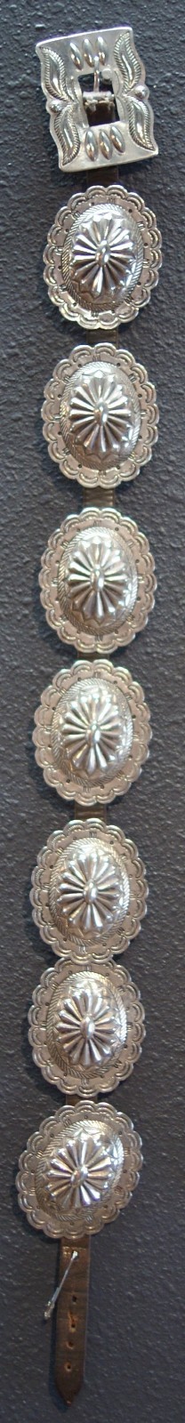 Vintage Navajo Sterling Silver Second Phase Concho Belt Attr to Roger Skeet Sr.