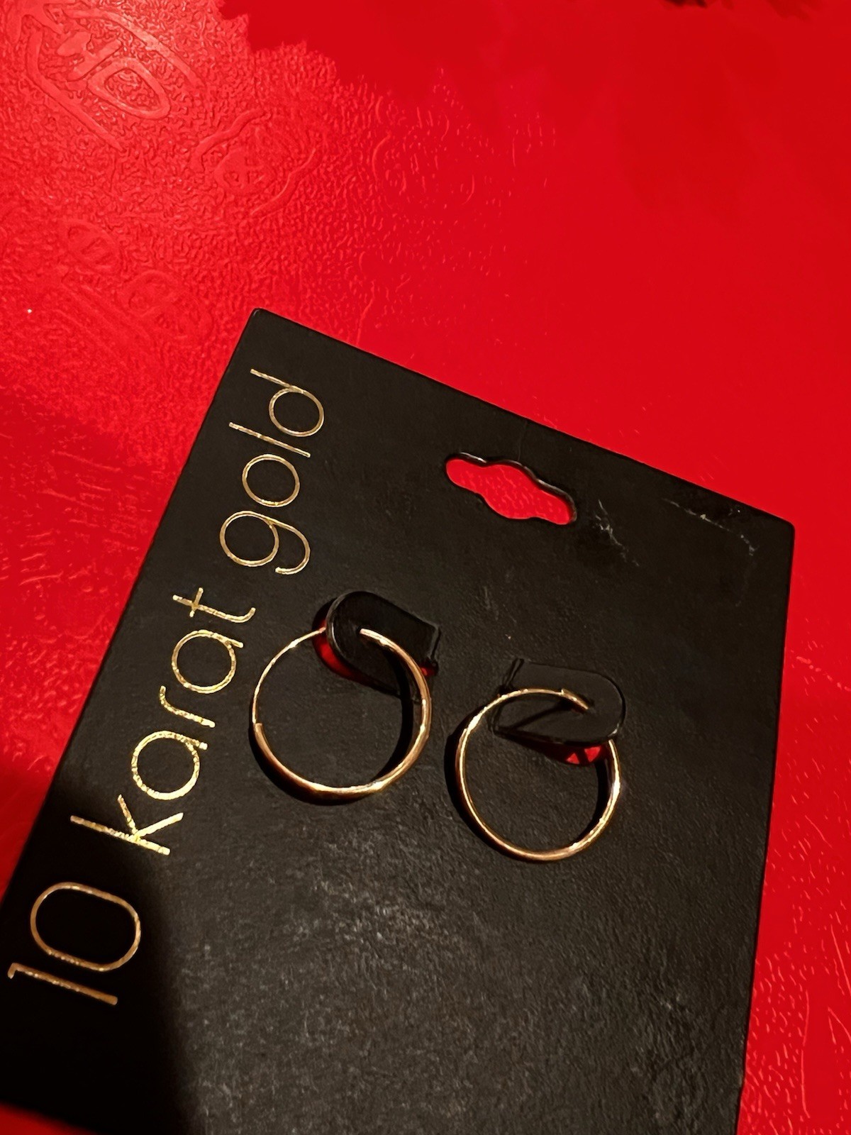 New 10k Yellow Gold Endless Hoop Earring (A2)
