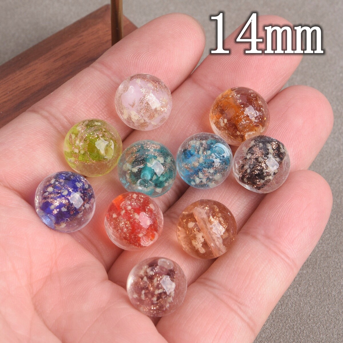 10pcs Round 6/8/10/12mm Luminous Lampwork Glass Beads for Jewelry Making DIY