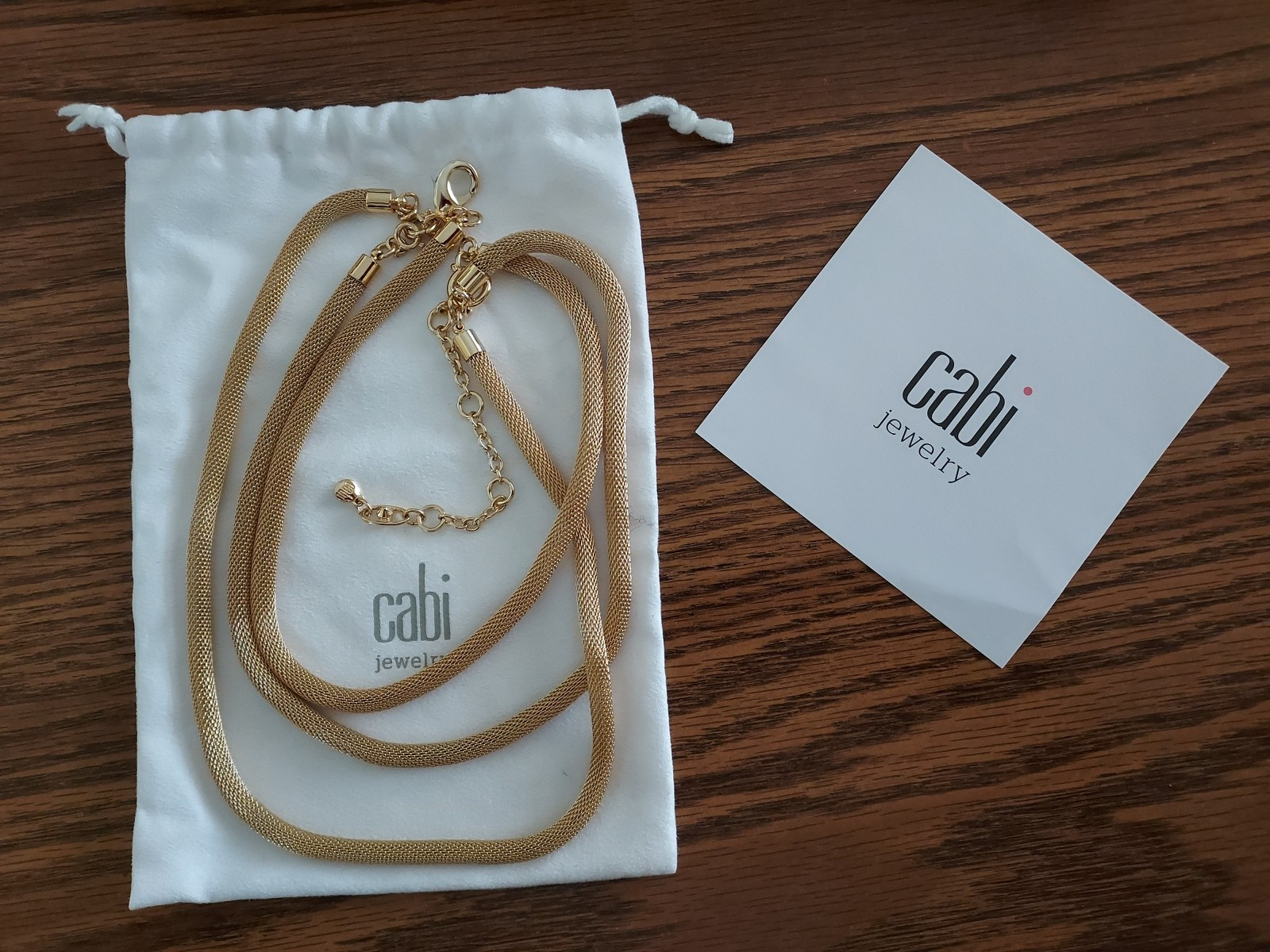 CaBi Triple Strand Adjustable Necklace Interchangable Bracelet “TROIS” Gold Tone