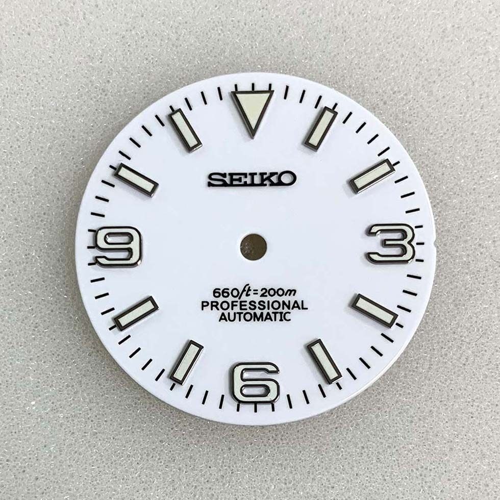 28.5mm Enamel surface Watch Dial Green Lume for NH35 NH36 4R 7S Movement