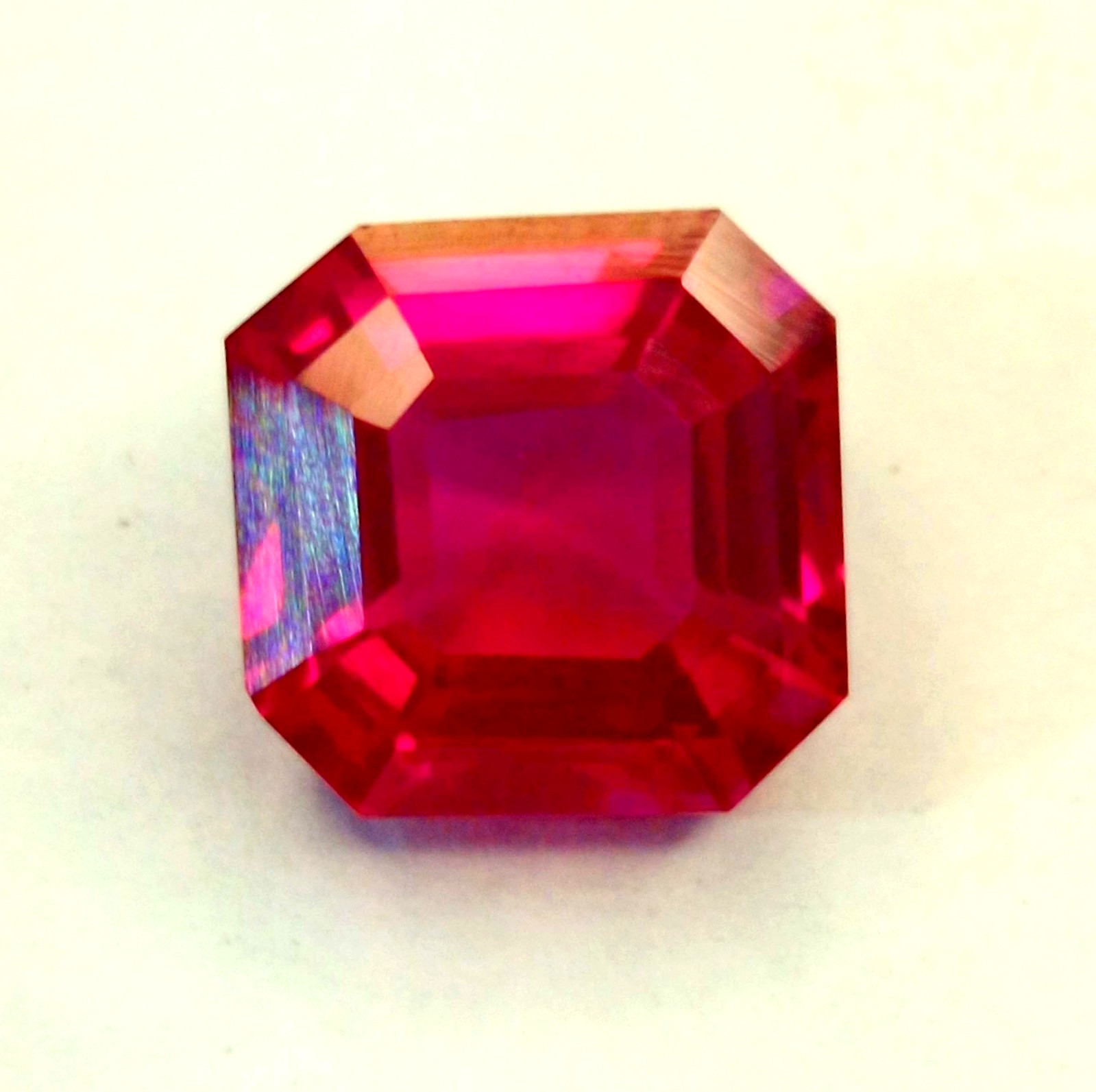 Natural Dark Pink Ruby 12-14 Ct Asscher Cut Burma Certified Loose Gemstone RK276