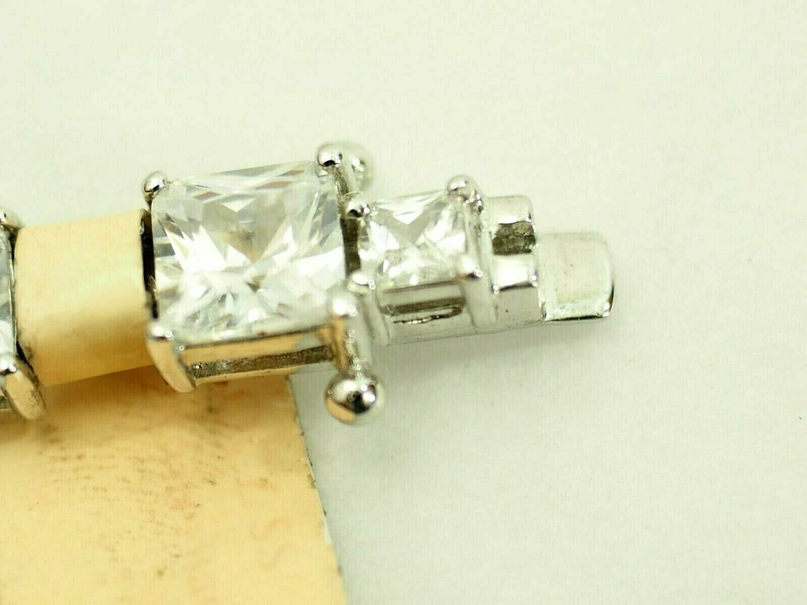 Fine Ladies 31 carat Radiant cut Cubic Zirconia Tennis Bracelet Sterling Silver