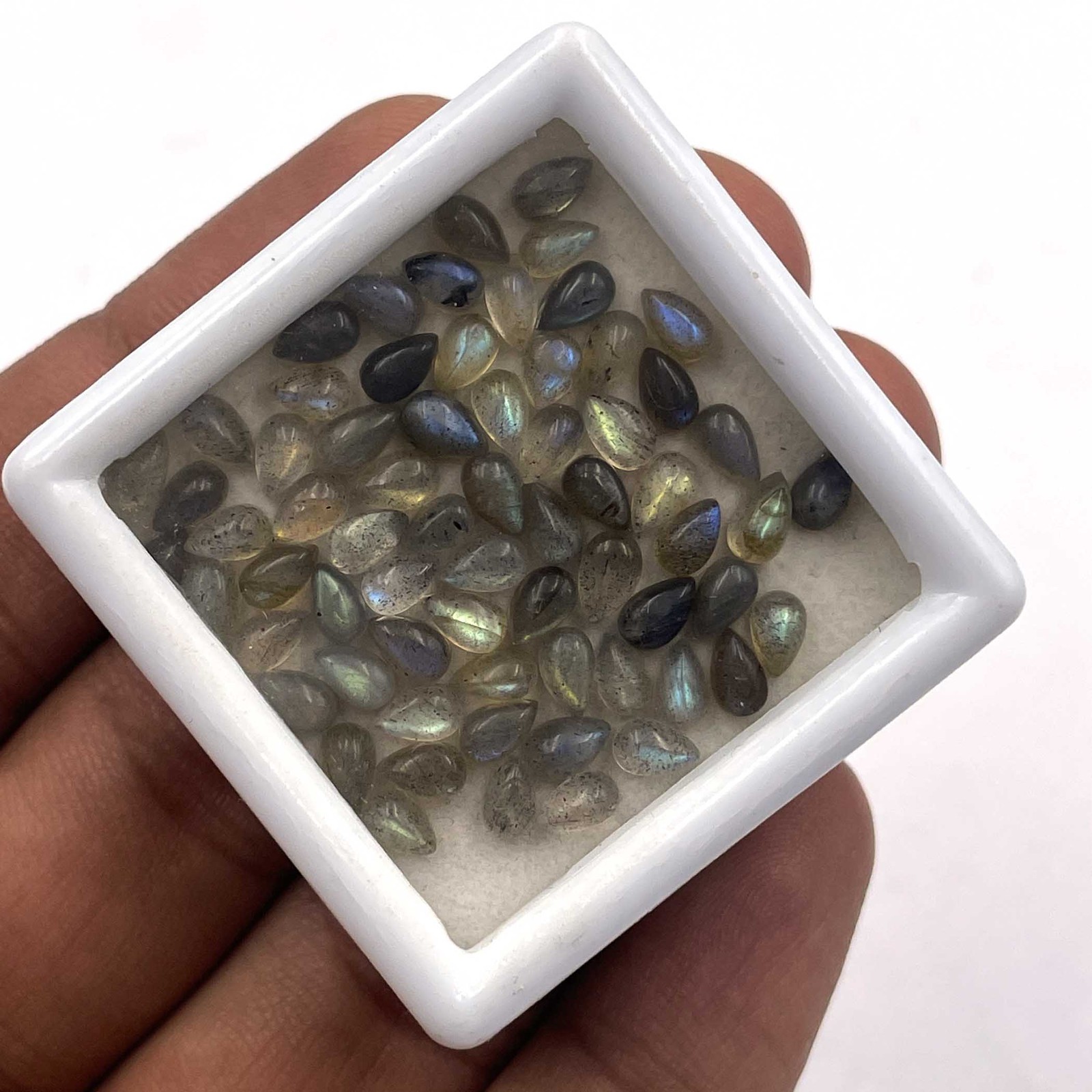 Natural Labradorite Pear Cabochon Gemstone Lot 310 Pcs 3*4-3.5*5.5 MM 100 CT