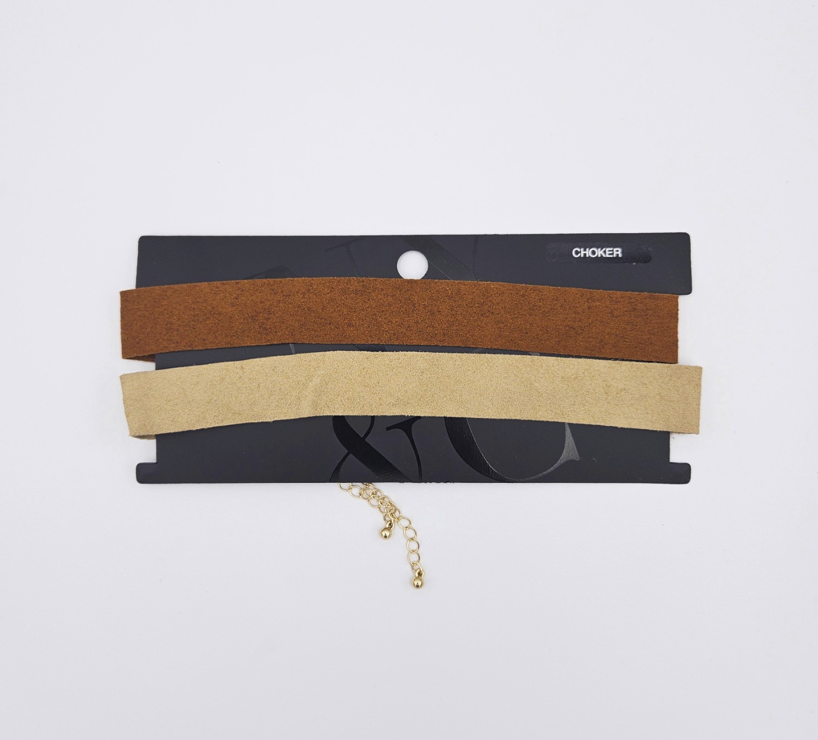 New York and Company Choker Set of 4 (White, Brown, Tan, Silver)