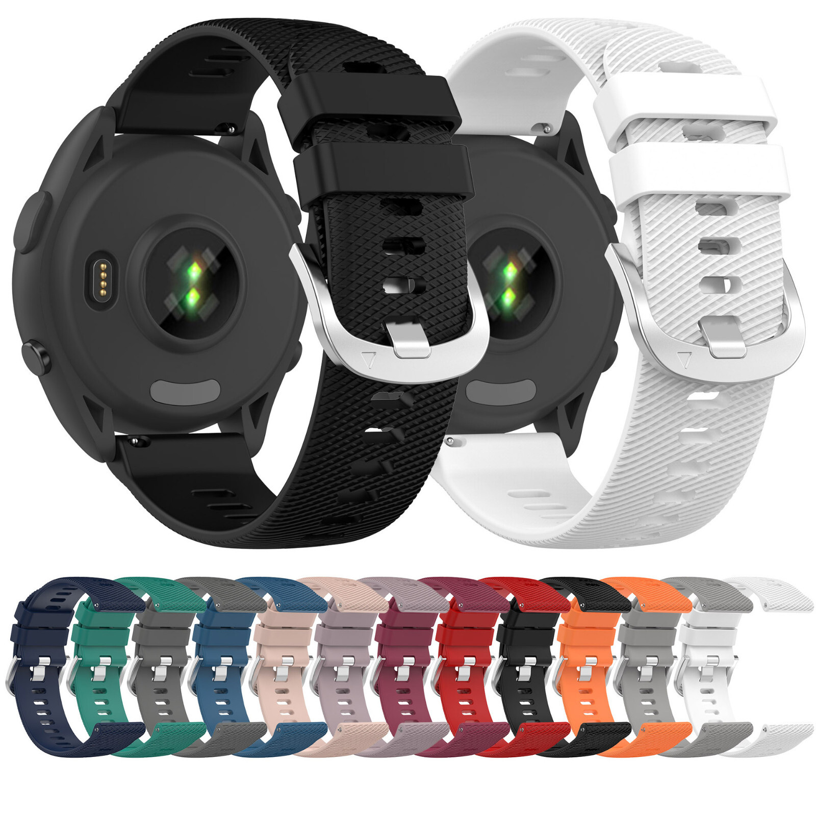 Silicone Watch Band Strap for Garmin Vivoactive 3/5 Forerunner 245 645 Music
