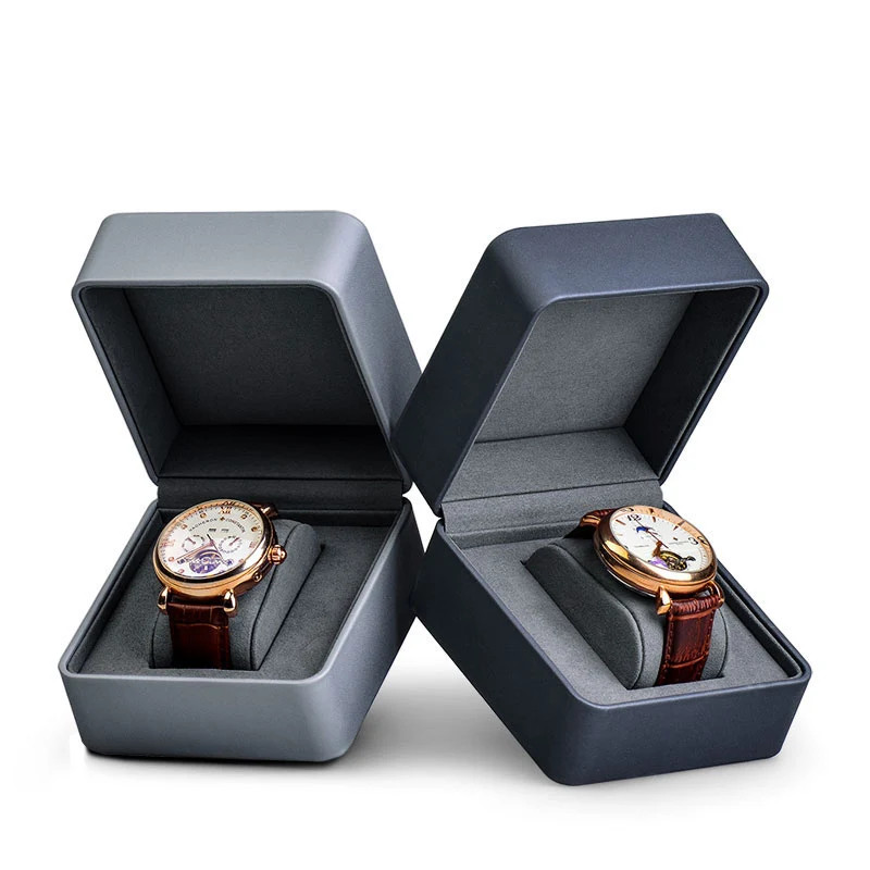 MISHITU Grids Watch Box PU Leather Watch Case Holder Organizer Storage Box for Q
