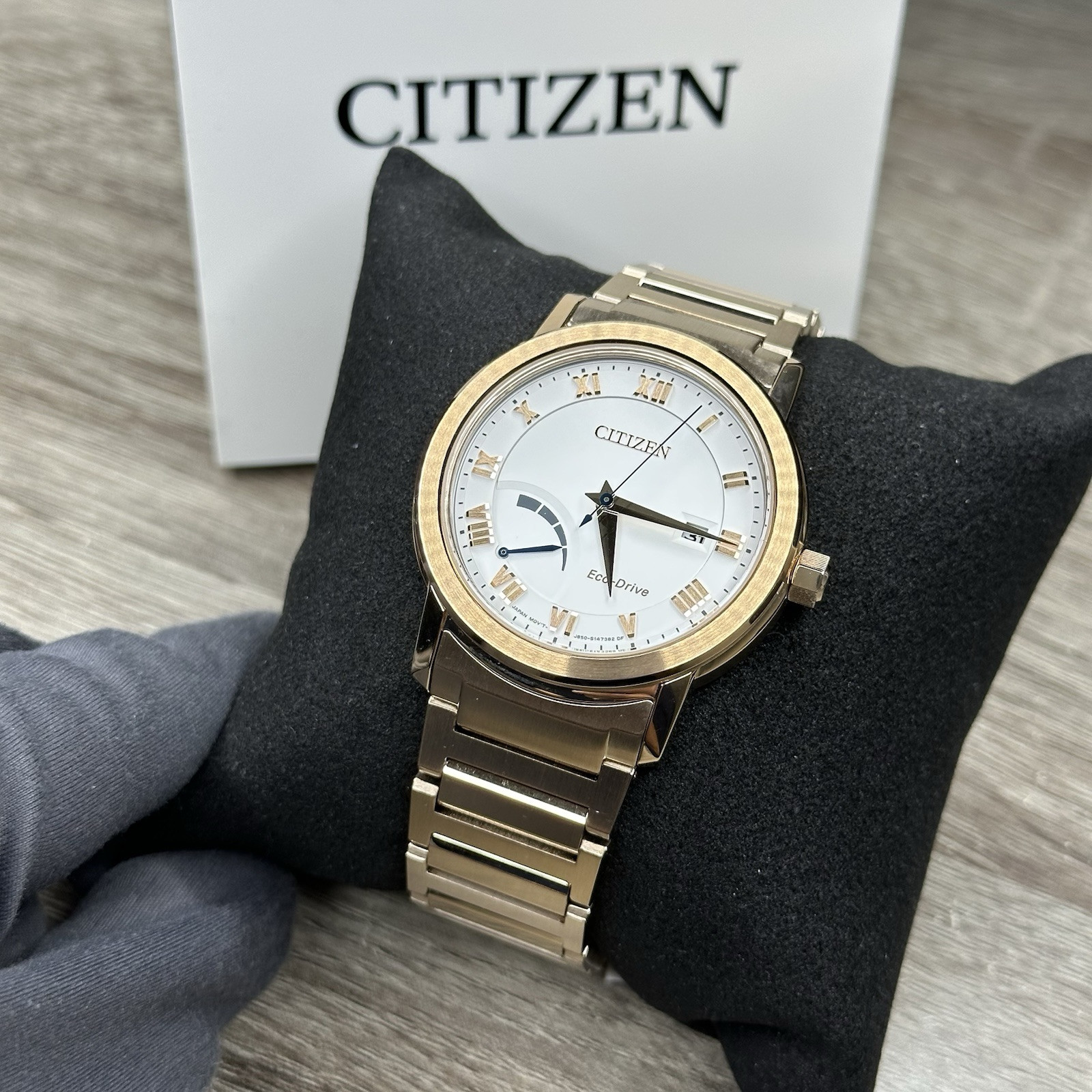 NEW✅ Citizen Eco-Drive PRT Rose Gold Power Reserve Date Men’s Watch AW7023-52A