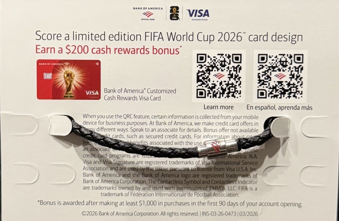 Bank Of America FIFA World Cup 26 RARE MIAMI braided Charm Bracelet