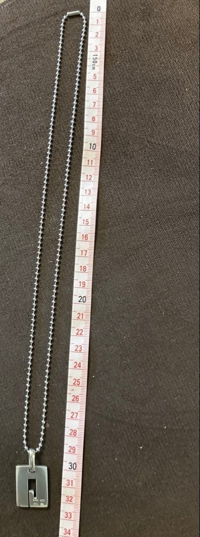 GUCCI G Plate Necklace Silver 925 Stamped.