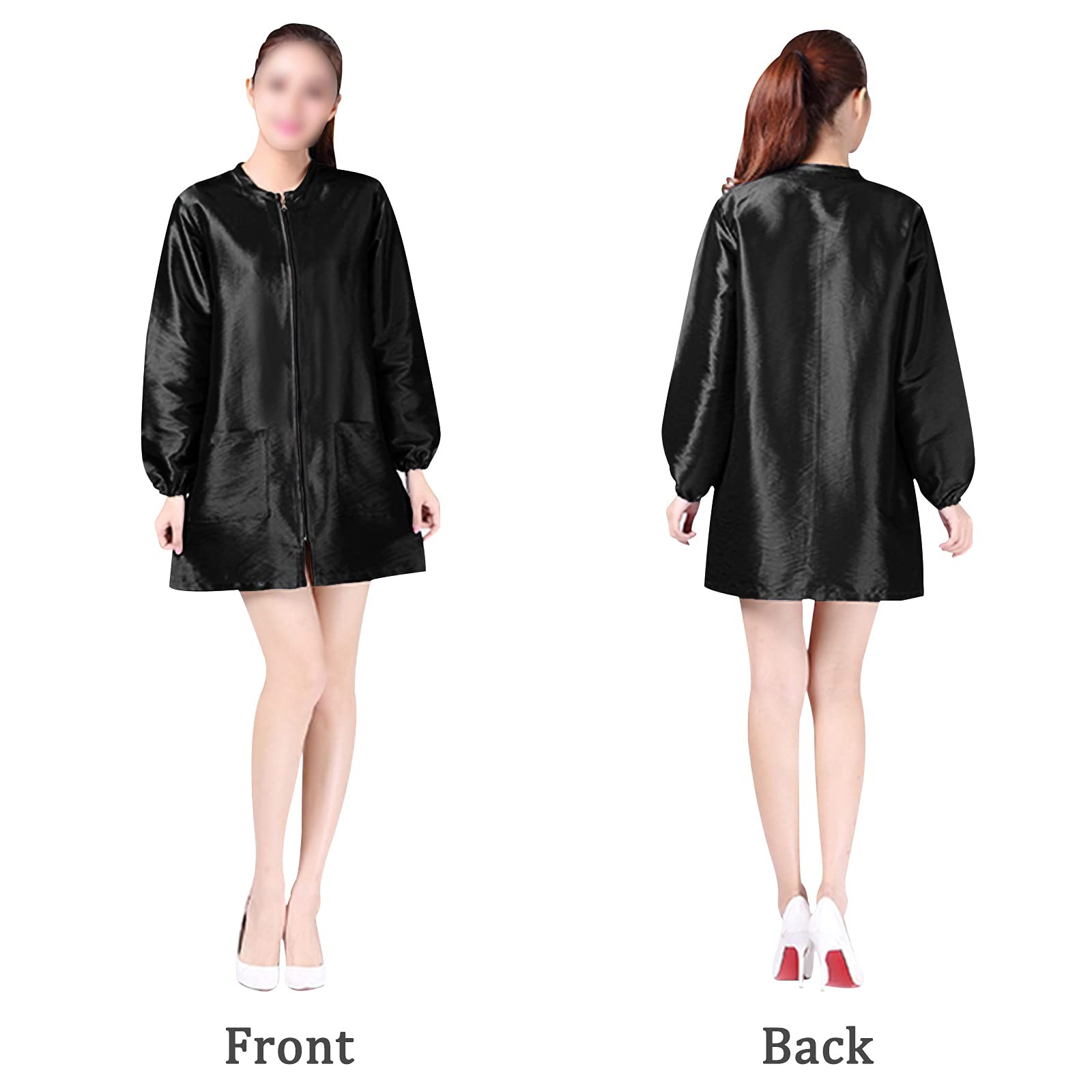 Polyester Fabric Salon Smock Stylist Jacket Waterproof Haircut Cape Apron