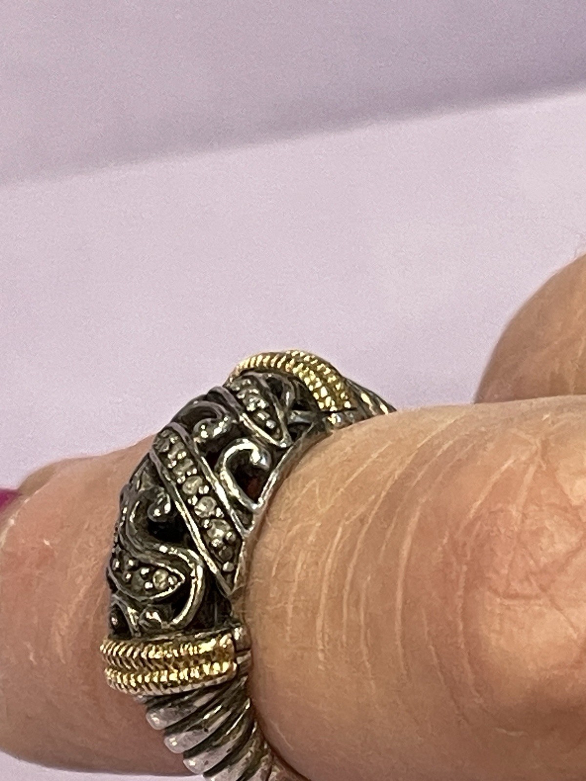 MIDAS LOVELY STERLING 14K RING SIZE 7 ESTATE PC.