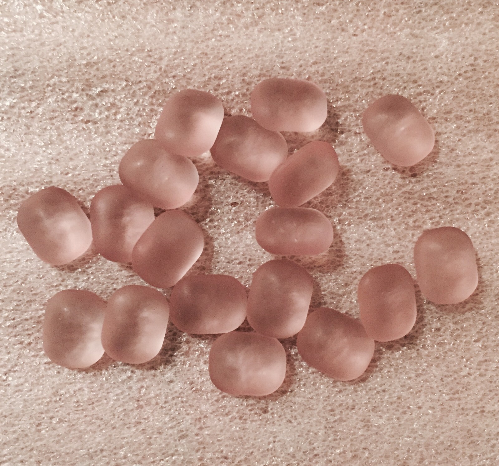 AM952 Vintage 10x8mm amethyst matte glass octagons,smooth top,faceted back (24)