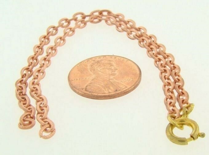 12 VINTAGE COPPER COATED STEEL SPLIT CHAIN 10.5″ SPRING RING SECTIONS N17