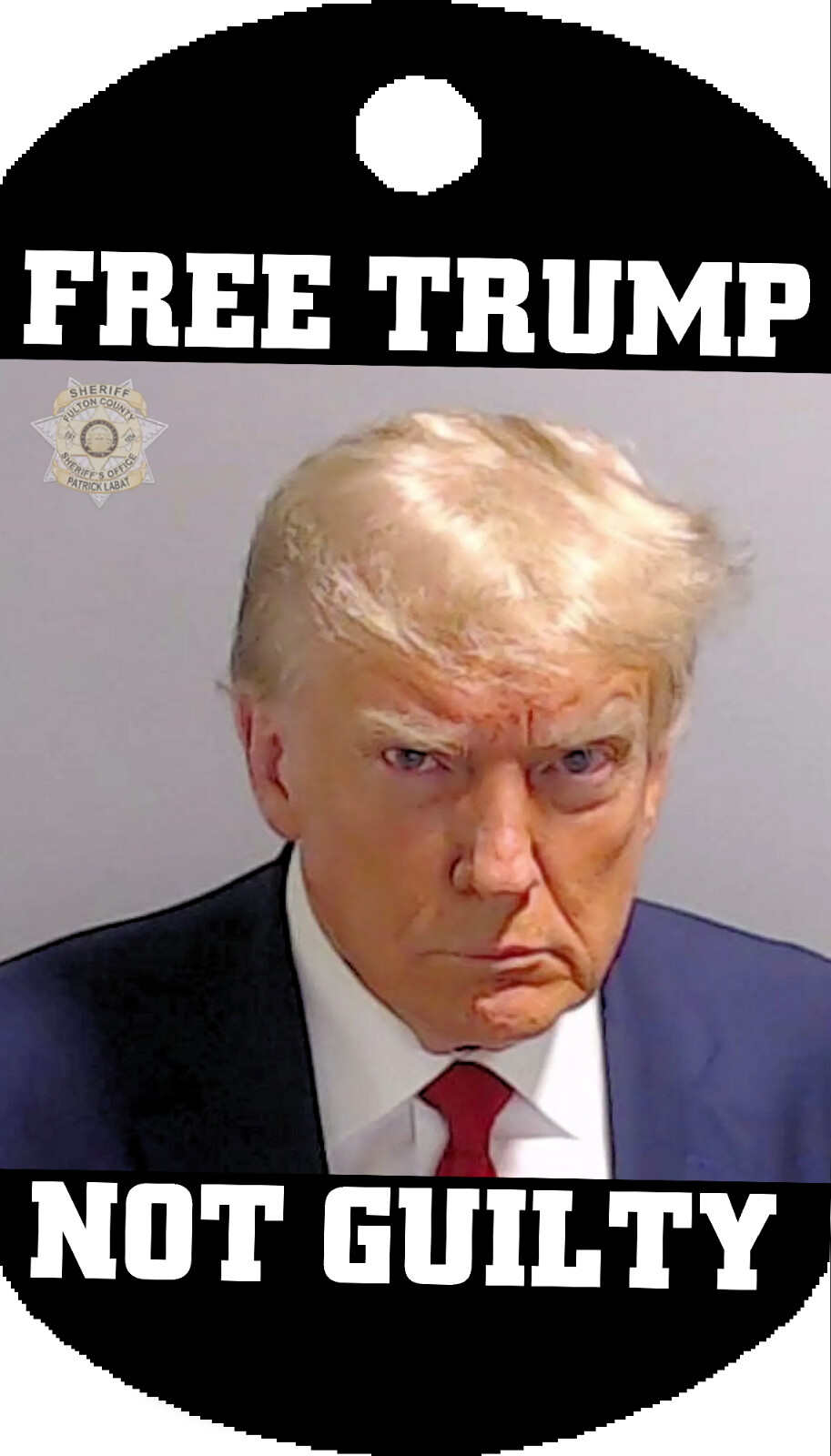 Donald Trump Mugshot Color Photo Dog Tag Necklace FREE TRUMP NOT GUILTY 2024 NEW