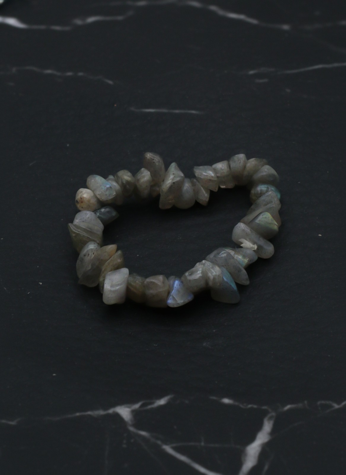 Labradorite Gemstone Beaded Ring Handmade Adjustable Elastic Jewelry Ring Gift